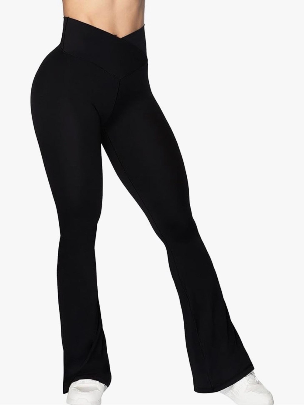 High-Waist Black Flared Leggings - Women Pants & Jumpsuits